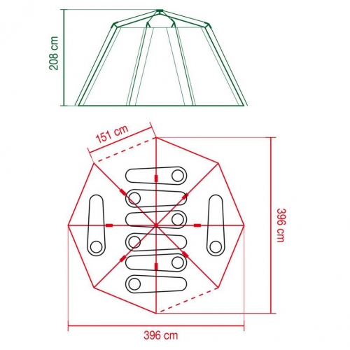 Coleman Cortes Octagon 8 Tent Green