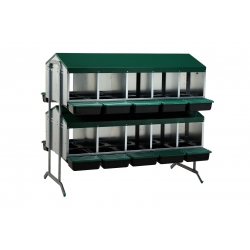 20 Compartment, 2 Tier, Double Side Rollaway Nestboxes. 